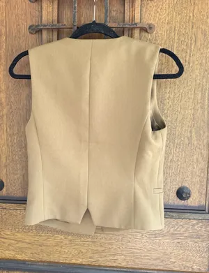 Zara Olive Button-Front Tailored Vest Size XS thumbnail 3