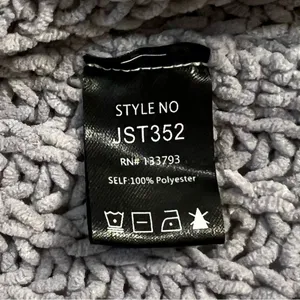 POL Chunky Chenille Knit Cardigan Grey Size L Oversized Boho Cabincore Cozy thumbnail 8