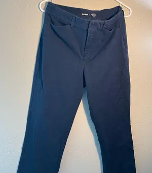 Old Navy Women's Flare Jeans - Navy Blue Wide Leg SZ 8 High-Rise Y2K Pixie thumbnail 1