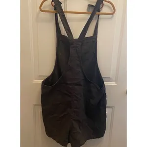Aerie Gray Cotton Shortall Overalls Tortoise O-Ring Tie‎ Straps XL Forest Beach thumbnail 5