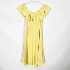 Forever 21 Linen Blend Off-Shoulder Button Down Dress thumbnail 2