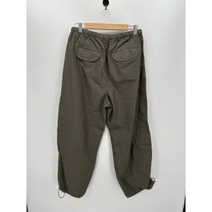 Forever 21 Womens XL Charcoal Striped Wide Leg Parachute‎ Drawstring Pants NWT thumbnail 2