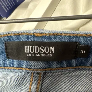 Hudson denim miniskirt, distressed raw edge size 31 thumbnail 5