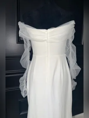 NWOT-Lulus wedding collection beloved mesh off shoulder dress thumbnail 5