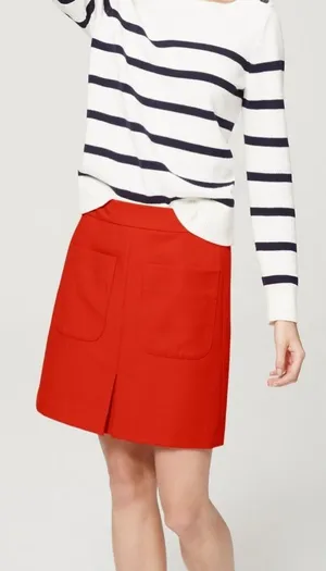 Ann Taylor LOFT Stretch Cotton Patch Pocket Shift Skirt thumbnail 1
