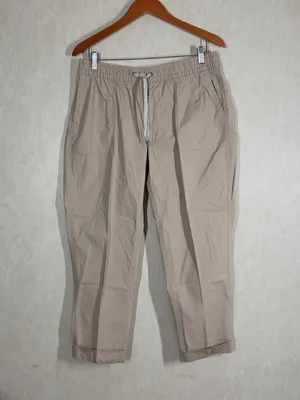 Vuori Women’s Organic Cotton Vintage Ripstop Ankle Pants Drawstrings in Gravel L thumbnail 3