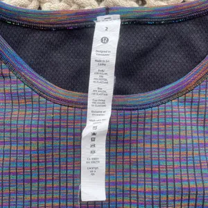 Lululemon Long Sleeve Crop Top Size 2 - Ebb To Street Rainbow Multi thumbnail 6