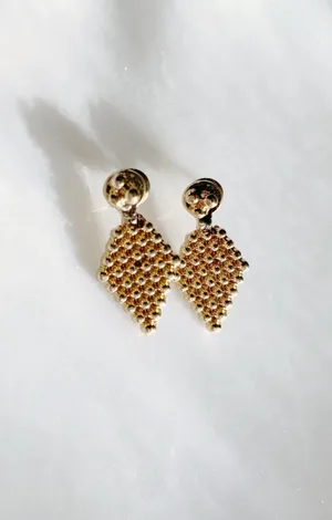 geometric gold Stud Earrings thumbnail 5