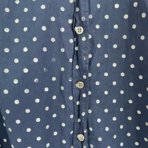J crew perfect cotton button up polkadot blue and white detailbutton up size 6 thumbnail 7