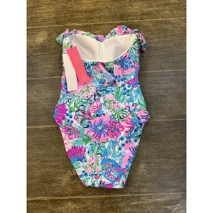 Nwt Lilly Pulitzer Size 4 Rubyann Swimsuit *Paradise Petals* Mandevilla Baby thumbnail 4