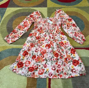 NWT Old Navy Fit & Flare Long Sleeve Mini Dress Pink Floral Size XS PETITE thumbnail 1