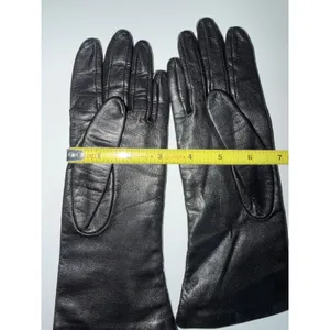 Vintage Womens Size M / 7 Black Soft Leather Formal Mid Length thumbnail 4