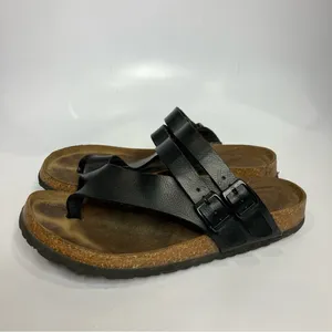 Aerothotics cork Footbed‎ sandals black brown women’s size 39 thumbnail 2