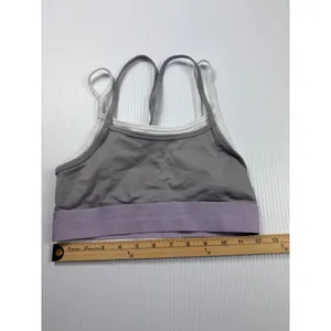 Fabletics Sports Bra‎ Light Support Cross Back Gray Purple Athleisure S thumbnail 2