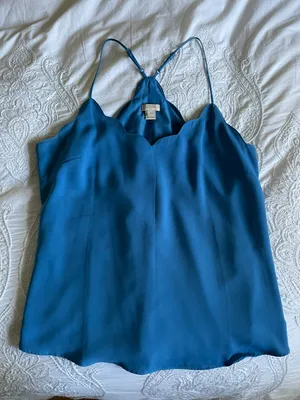J.Crew Spaghetti Strap Blue Blouse thumbnail 1