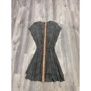 Rails Karla Olive Lynx Green Black Cheetah Print Smocked Waist Mini Dress Small thumbnail 6