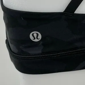 Lululemon Black Cross Back Scoop Neck Workout Athletic Sports Bra Crop Top Sz S thumbnail 4