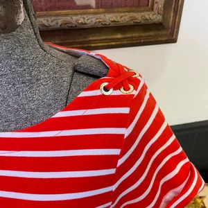 Tommy Bahama Jovanna Orange Stripe Lace-Up Shoulder Knit Dress Sz S 💚🎀 thumbnail 8