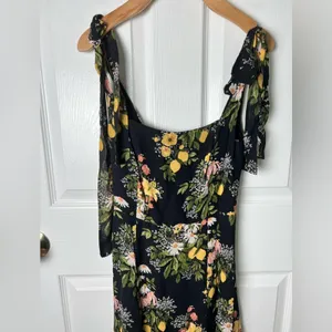 Reformation Twilight Tie Bow Sleeveless Midi Dress Sicilia Black Floral 0 thumbnail 5