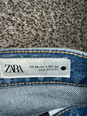 Zara Straight Leg Blue Denim Jeans Size 2 thumbnail 4