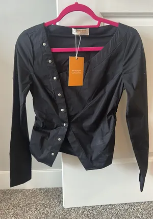 Glassons Long Sleeve Studded Black Top thumbnail 1
