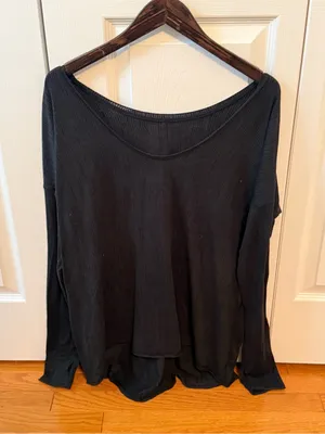 Lululemon Flip Your Dog Long Sleeve in Burlap Texture Burnout Black thumbnail 2