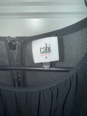 Cabi Bustier Peplum Top Size 8 Black Snakeskin Pleated Mesh Work Business Casual thumbnail 2