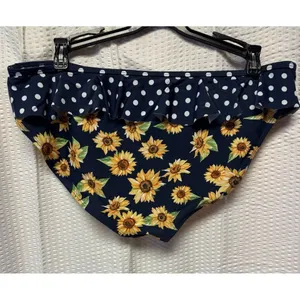 Peyton‎ & Parker Women's SZ 18.5 Sunflower Navy Polka Dots Bikini READ thumbnail 5
