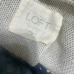 Ann Taylor Loft Lounge Cashmere Blend Open Cardigan sz M Cream short‎ sleeves thumbnail 7