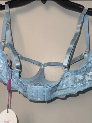 Avidlove Light Blue Lace Underwire Peek a boo Bra thumbnail 2