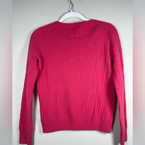 J Crew Wool Cashmere Blend Crew Neck Cable Knit Sweater Size M Pink thumbnail 6