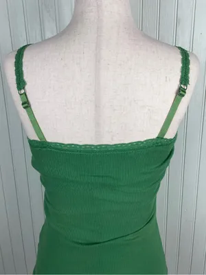 Vintage Y2K Aeropostale Beaded Lace Cami Tank Top Size Small Green Fairycore thumbnail 8