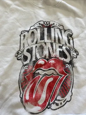 Abercrombie & Fitch Soft A&F Fleece Rolling Stones Oversized Sweatshirt Sz S thumbnail 3