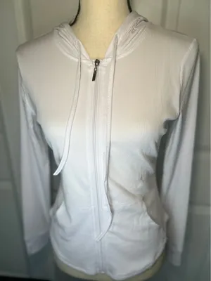 Lululemon‎ Ribbed Nulu Hooded Define Jacket White LW4AWLS Size 10 thumbnail 1