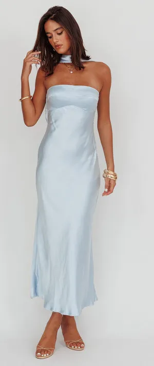Selfie Leslie Damsel Reverse Halter Maxi Dress Large thumbnail 1