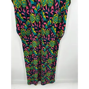 Leota Dress‎ Women's S Multi Blue Pink Bright Floral Marche Fleur V-Neck Maxi thumbnail 3