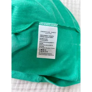 Women's American Eagle Outfitters Green Ribbed Long Sleeve Tee M thumbnail 4