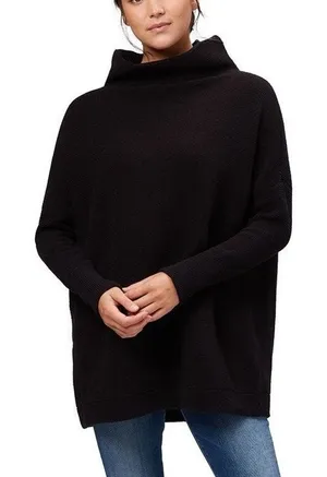 Free People Ottoman Slouchy Sweater Pullover Size M Black Oversized Lagen Fall thumbnail 1