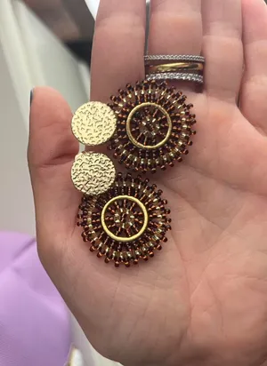 Brown & Gold Beaded Earrings Size undefined thumbnail 1