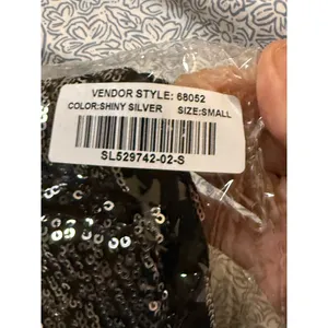 NWT Lulus SZ Small Once in a Lifetime Silver Sequin Off-the-Shoulder Mini Dress thumbnail 4