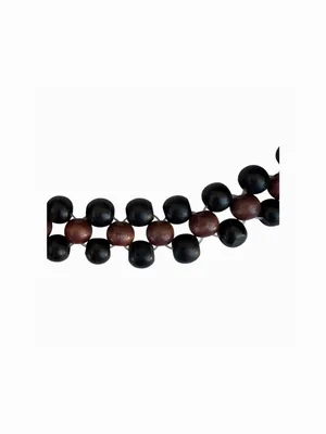 Wooden Black Brown Beaded Double Strap Snap Shoulder Bag thumbnail 6
