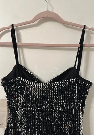 ZARA Black Sequin Mini Dress thumbnail 7