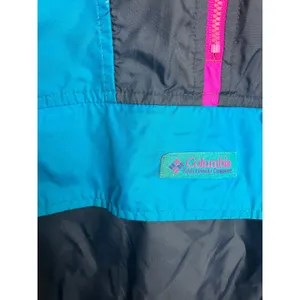 Columbia Windbreaker Womens L Blue Excellent Vintage 90s Colorblock Half Zip thumbnail 2
