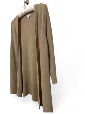 J.Jill Women’s Linen Blend Open Front Cardigan with Fringe Cuffs Size Medium thumbnail 9