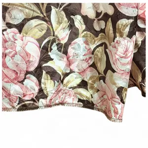 Floral Rose Brown Satiny Vintage Robe Kimono size Small/Medium thumbnail 4