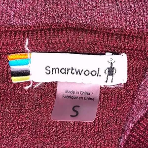 Smartwool Hoodie Colorblock Women S Burgundy Merino Wool Blend Pullover Gorpcore thumbnail 2