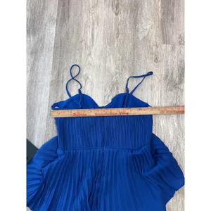 Lulus Cascading Crush Cobalt Blue Tiered Bustier Midi Dress thumbnail 8