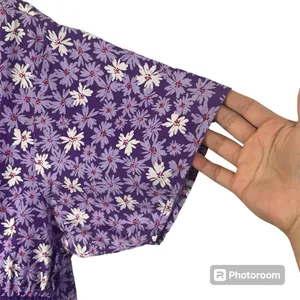 Dickies Floral Two Pocket Elastic Lilac Multicolor Scrub Top Size Medium‎ thumbnail 3