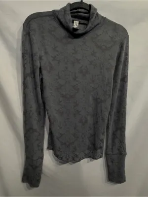 Free People Intimately You and I Gray/black Long Sleeve Turtleneck Top Small NEW thumbnail 8