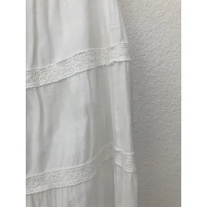 Bobeau White Lace Flowy Cottagecore Festival Western Country Maxi Skirt Large thumbnail 3